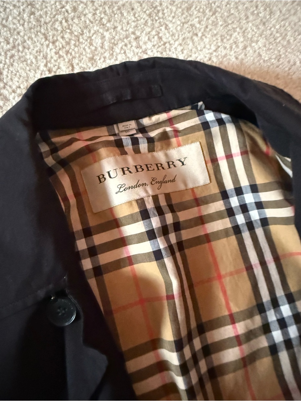 Burberry men's camden car coat gabardine size 50 - Picture 2 of 5
